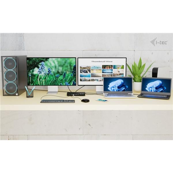 I-TEC DOCKING STATION USB-C KVM PER 3 HOSTS, DUAL DISPLAY, POWER DELIVERY 1X 92W/2X 65W [C31KVMDOCKPDPRO]