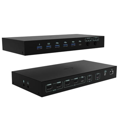 KVM Docking Station PRO per 3 HOST (PC, NB, Tablet, Console Gioco), 2 MONITOR, Alimentazione intelligente (1x92 W o 2x65 W) [C31KVMDOCKPDPRO]