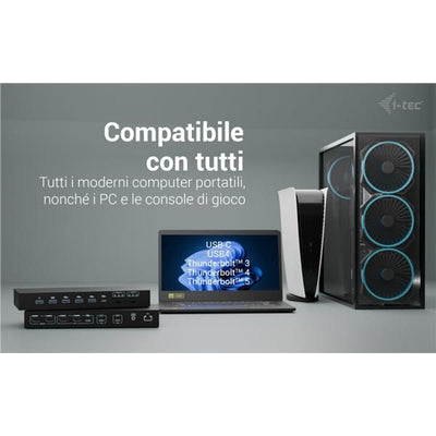 I-TEC DOCKING STATION USB-C KVM PER 3 HOSTS, DUAL DISPLAY, POWER DELIVERY 1X 92W/2X 65W [C31KVMDOCKPDPRO]