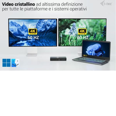 DOCK UNIVERSALE INTELLIGENT Doppio Monitor 2x DP, 2x HDMI, PD 100W con alimentatore [CAINTGDUAL4KDOCPDIT]