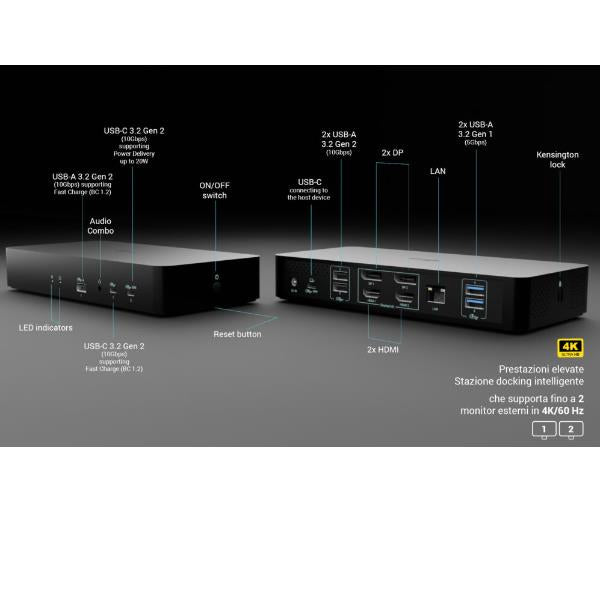 i-tec Universal Intelligent Dual Display Docking Station + Power Delivery 100W [CAINTGDUAL4KDOCPDIT]