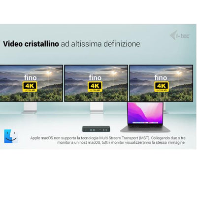 USB-C DOCK INTELLIGENT TRIPLO MONITOR 2x DP, 1x HDMI, PD 100W con alimentatore [C31INTGTRI4KDOCPDIT]