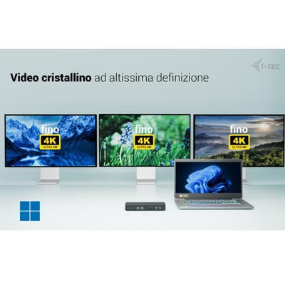 I-TEC USB-C DOCKING STATION INTELLIGENT 3 DISPLAY, POWER DELIVERY 100W, IT [C31INTGTRI4KDOCPDIT]