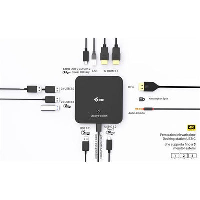 i-tec USB-C DP Dual HDMI Docking Station with Power Delivery 100 W [C31TRIPLEVIDEODPPRO]