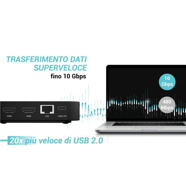 i-tec USB-C DP Dual HDMI Docking Station with Power Delivery 100 W + Universal Charger 100W [C31TRIVIDPRO100W]