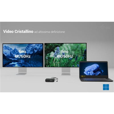 I-TEC DOCKING STATION USB-C DUAL HDMI CON POWER DELIVERY 100 W PIU CARICATORE 100W [C31DUALHDMIDPD100]