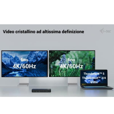 DOCK THUNDERBOLT 4 Doppio display (2xDP, 1xTB4) +5xUSB+ Power Delivery da 90 W con alimentatore [TB4INTGDUAL4KDOCPDIT]