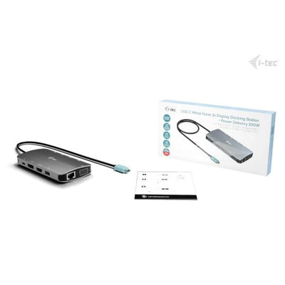DOCKING USB-C METAL NANO 3 MONITOR (HDMI+VGA+DP), 5xUSB 3.2 [C31NANOTRIDOCKPD]
