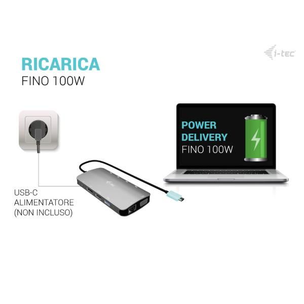 DOCKING USB-C METAL NANO 3 MONITOR (HDMI+VGA+DP), 5xUSB 3.2 [C31NANOTRIDOCKPD]