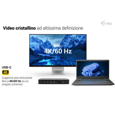 I-TEC THUNDERBOLT 5 Triplo Display, PD140W con alimentatore, Slot M.2 NVMe per espandere lo storage fino a 7000 MB/s [TB5TRIPLEDOCKM2PDIT]
