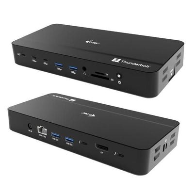 I-TEC THUNDERBOLT 5 Triplo Display, PD140W con alimentatore, Slot M.2 NVMe per espandere lo storage fino a 7000 MB/s [TB5TRIPLEDOCKM2PDIT]