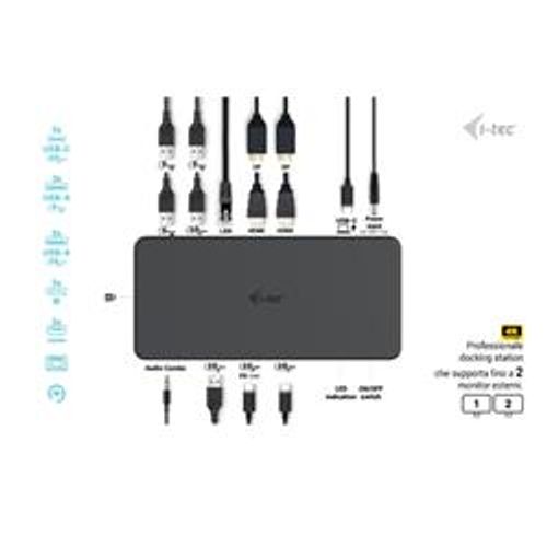 DOCKING STATION UNIVERSALE USB 3.0 / USB-C / TB Doppio Monitor (2xDP+2xHDMI) + PD100W con Alimentatore [CADUAL4KDOCKPD2IT]