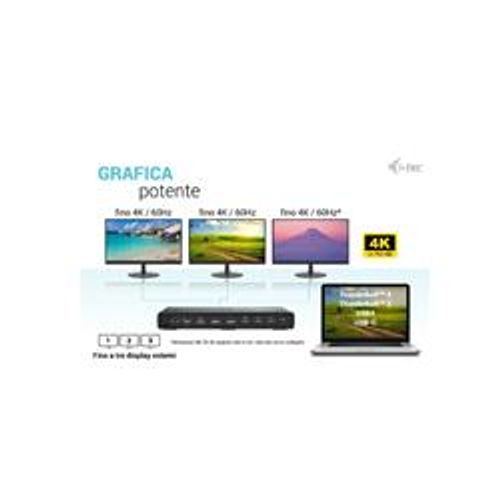 Docking Station USB-C Triplo Monitor (3 Monitor: 2xDP / 1xHDMI) + 7 USB fino a 10Gbps + PD100W con Alimentatore [C31TRIPLE4KDOCKPDIT]