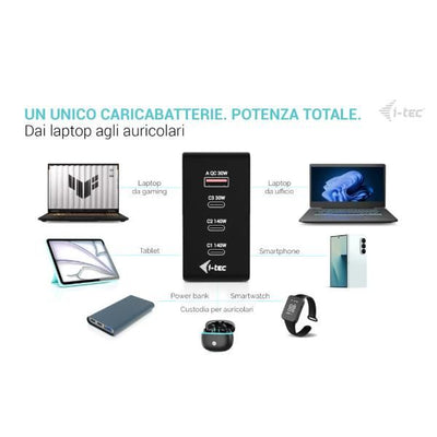 UNIVERSAL CHARGER USB (3USB-C, 1USB-A) potenza uscita fino a 140W [CHARGER-INTG140W]
