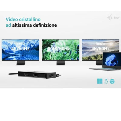 Adattatore Video USB-C fino a TRE MONITOR 4K HDMI (3xHDMI), con Power Delivery 100W [C31TRIPLE4KHDMIPD]