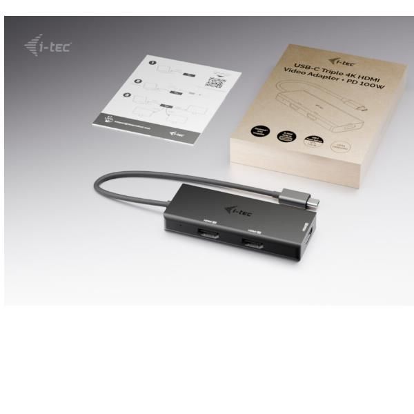 Adattatore Video USB-C fino a TRE MONITOR 4K HDMI (3xHDMI), con Power Delivery 100W [C31TRIPLE4KHDMIPD]