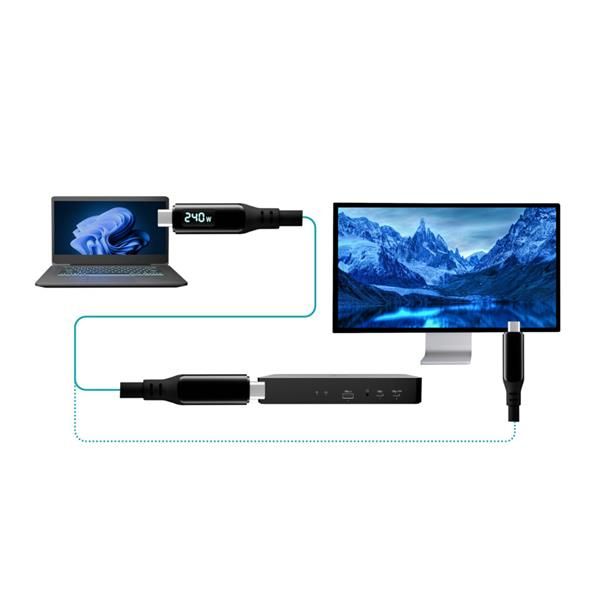 Cavo Thunderbolt 4/USB4 Class Pro da 240 W con LCD (40 Gbps, 150 cm) [TB4CBL150CMPRO]