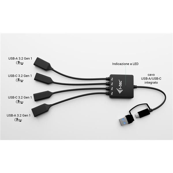 I-TEC CAVO HUB USB-C/USB-A 4 PORTE 2X USB-C, 2X USB-A [CACBLHUB2A2C]