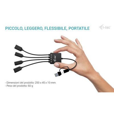 I-TEC CAVO HUB USB-C/USB-A 4 PORTE 2X USB-C, 2X USB-A [CACBLHUB2A2C]