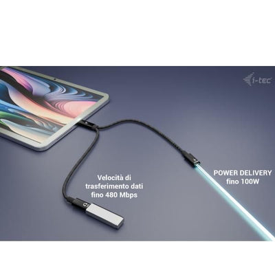 I-TEC CAVO USB-C, SPLITTER AUDIO,DATA, POWER DELIVERY 100W [C31DUALSPLITTERCBLPD]