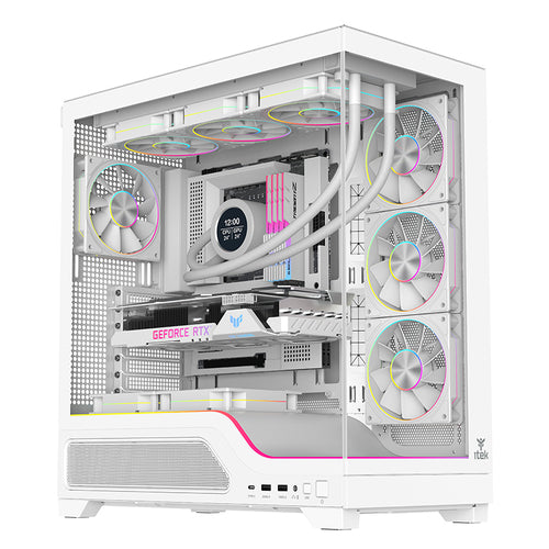 CASE SHOWBUI WAVE 82W GAMING TOWER ATX 4x12CM ARGB FAN 2xUSB3 TYPE-C DARKER TEMP GLASS SIDE FRON [ITGCASBW82W]