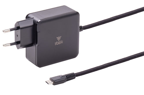 ITEK ALIMENTATORE A MURO PER NB E DISPOSITIVI USB-C, PD 65W, GAN [ITNBACWB065]