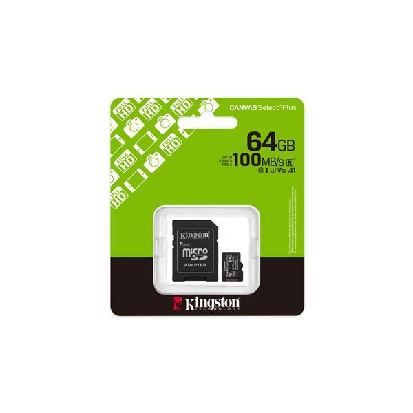 MicroSDXC Canvas Select Plus Gen3 64GB con adattatore [SDCS3/64GB]