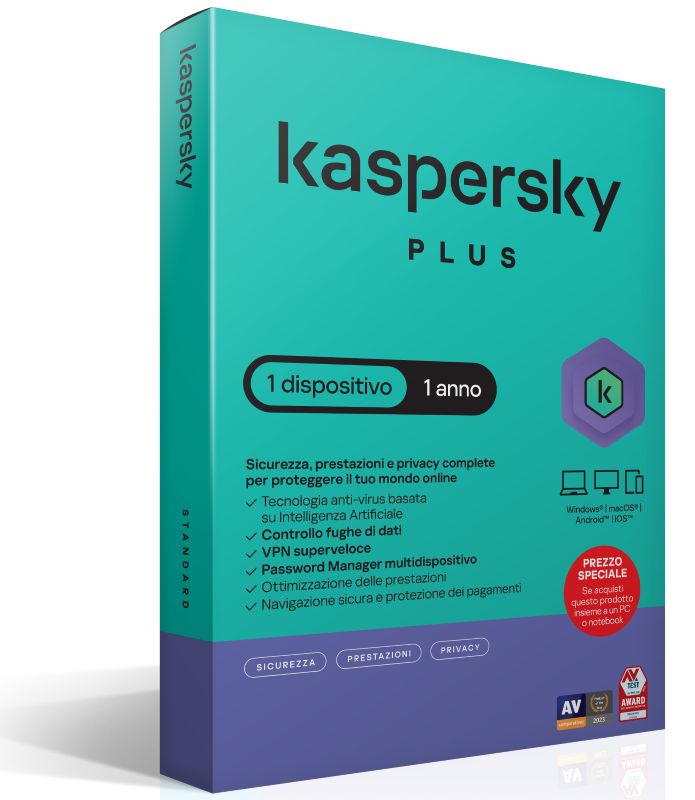 KASPERSKY PLUS 1DEV 1Y SUPERSLIMBOX IT ATT [KL1042T5AFS-SSBATT]