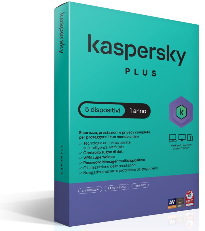 KASPERSKY PLUS 5DEV 1Y SUPERSLIMBOX IT [KL1042T5EFS-SSB]