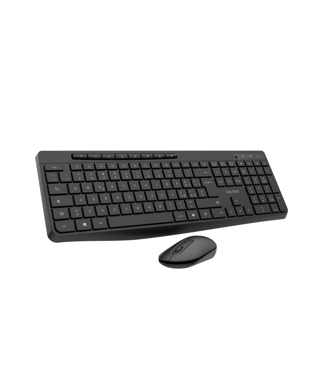VULTECH TASTIERA E MOUSE BUNDLE, WIRELESS LOW PROFILE, TASTI FUNZIONALI, 1600DPI REGOLABILI 2,4GHZ [KM-841W]