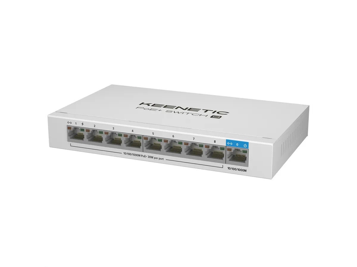 KEENETIC POE+ SWITCH 9 (KN-4710), SWITCH 1 PORTA 1GBPS + 8 PORTE 1 GBPS POE+, 30W 802.3af/at (PoE+) [KN-4710-01-EU]