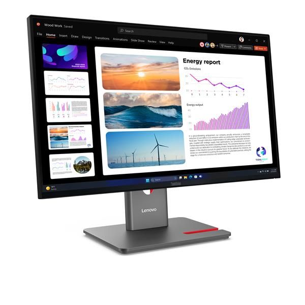 Lenovo ThinkVision P24Q-40 - 24 inch - Quad HD IPS LED Monitor - 2560x1440 - 120Hz - Pivot / HAS / USB-C [64B2GAT1EU]