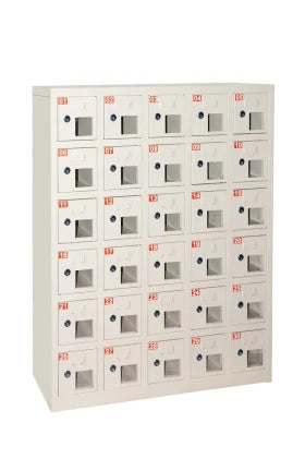 LINK BOX 30 ALLOGGIAMENTI CELLULARI IN METALLO CON FINESTRA, CHIUSURA CHIAVE, MISURE 110.5X23X90 [LKBOX52]