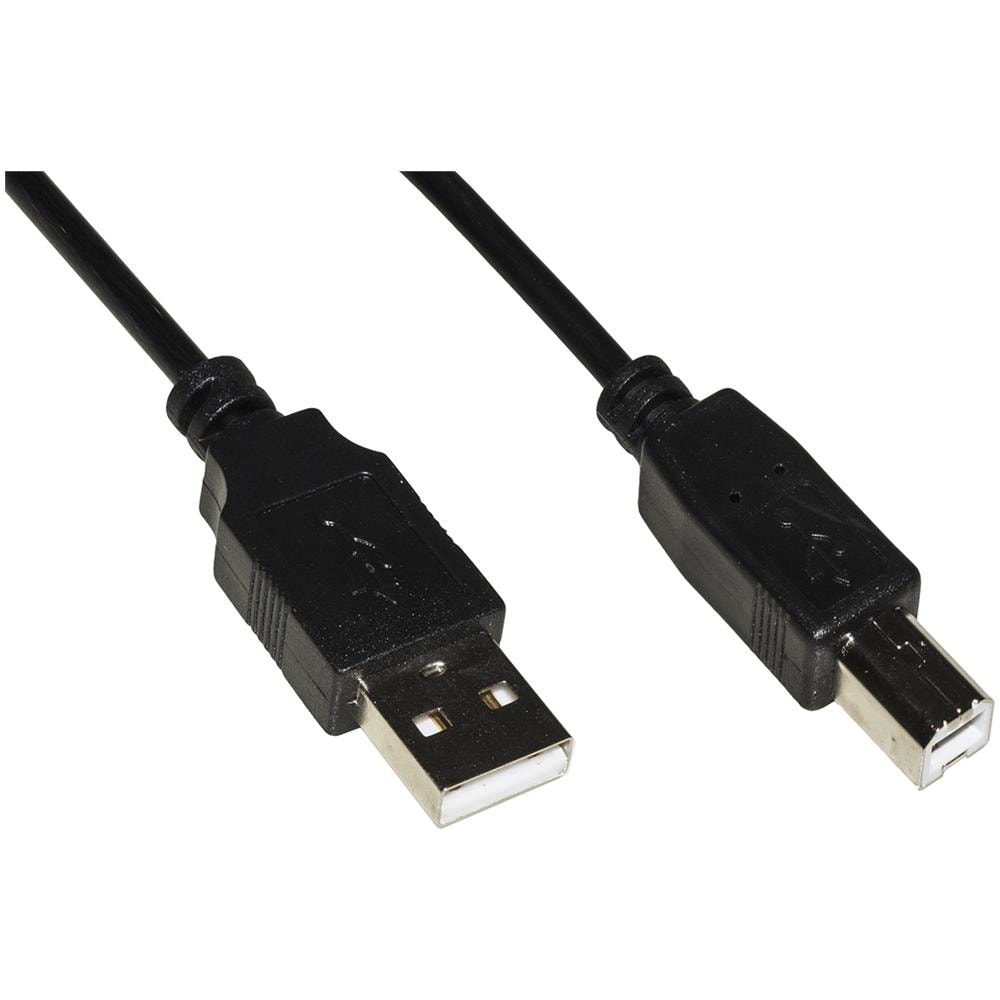 LINK CAVO USB 2.0 CONNETTORI A-B IN RAME MT 1,80 NERO [LKCUSB2N]