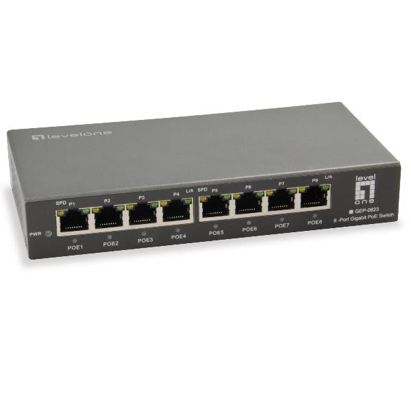 Level One 8-Port Gigabit PoE Switch - 802.3at/af PoE - 120W [GEP-0823]