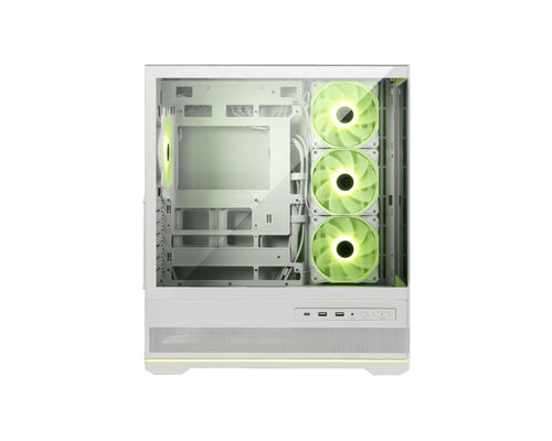 MSI CASE BIANCO, 2 USB, 1 TYPE-C, 3X120MM ARGB REVERSE BLADE FAN, 1X120MM ARGB FAN, ARGB+PWM CONTROL [MAG PANO 110R PZ W]