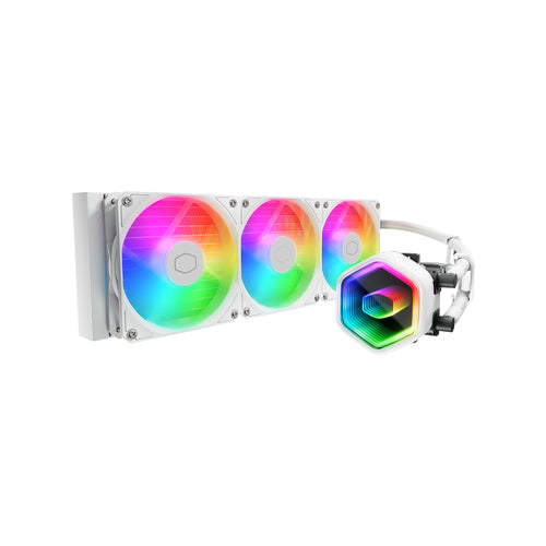 COOLER MASTER DISSIPATORE A LIQUIDO MASTERLIQUID 360 CORE II SKT UNIVERSALE 3X120MM ARGB FANS BIANCO [MLW-D36M-A18PA-RW]