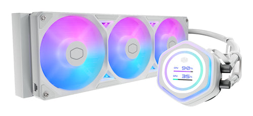 COOLER MASTER DISSIPATORE A LIQUIDO ATMOS II, 3X120MM ARGB, KIT LCD INC, BIANCO [MLX-D36M-A25SZ-LW]