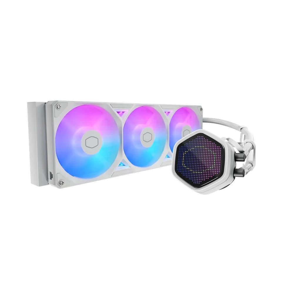 COOLER MASTER DISSIPATORE A LIQUIDO ATMOS II, 2X120MM ARGB, KIT SCHERMO PIXEL INCL, BIANCO [MLX-D36M-A25SZ-PW]