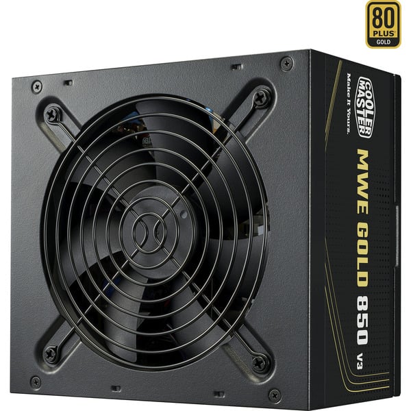 COOLER MASTER ALIMENTATORE MWE GOLD 850 V3, 850W 80+GOLD NON MODULARE ATX 3.1 VENTOLA 120MM, GAR 5 A [MPE-8506-ACAG-BEU]