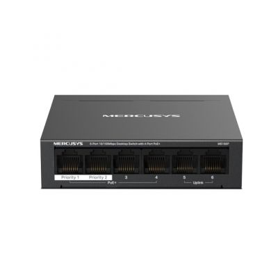 6-PORT 10/100 MBPS DESKTOP SWITCH WITH 4-PORT POE+ [MS106P]
