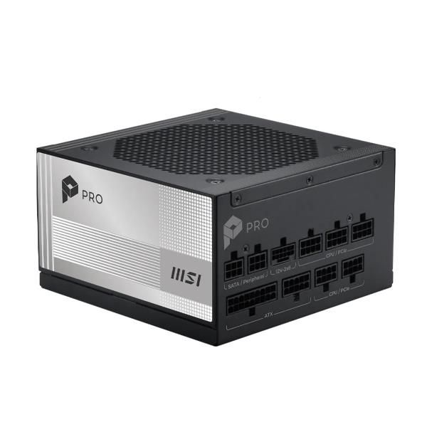 MSI ALIMENTATORE PRO A1000PL PCIE5, EU, BLACK EMBOSSED CABLE , 1000W, FULL -MODULAR , PLATINUM [PRO A1000PL PCIE5]