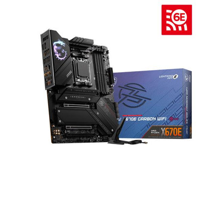 MSI MB AMD X670 GAMING, MPG X670E CARBON WIFI, AM5, 4DDR5, 3PCI-Ex16, 4M.2, 6SATA3, 1USB3.2GEN2x2, 8 [MPG X670E CARBON W]