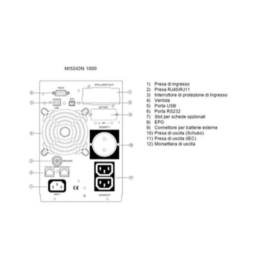 MISSION 1000 VA 900 W ON LINE DISPLAY LCD, CON DIMENSIONI COMPATTE L144 P293 A209 [EL-MISSION1000VS]