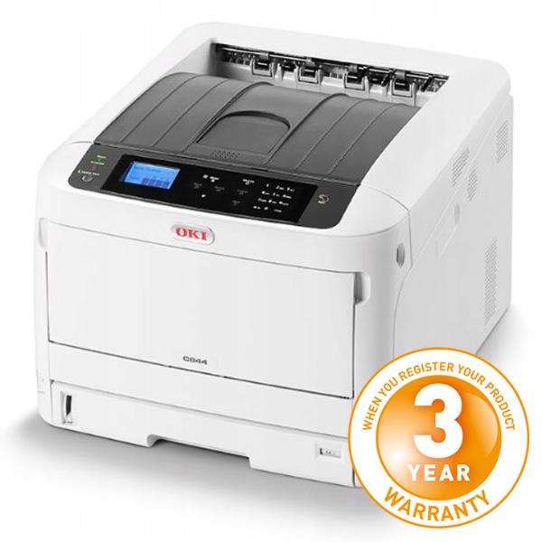 Oki C844DN - Laser Printer - A4/A3 - 36 ppm - 600 x 600 DPI - White [47074324]