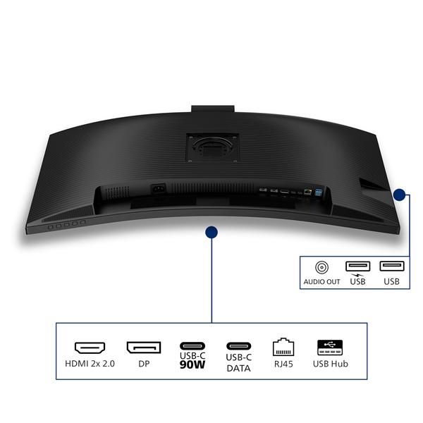 Philips 3000 Series - 34 inch - 3440x1440 - Wide Quad HD - USB-C Hub 90w - WebCam - HAS [34B2U3600CH/00]