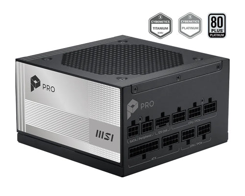 MSI ALIMENTATORE PRO A1000PL PCIE5, EU, BLACK EMBOSSED CABLE , 1000W, FULL -MODULAR , PLATINUM [PRO A1000PL PCIE5]
