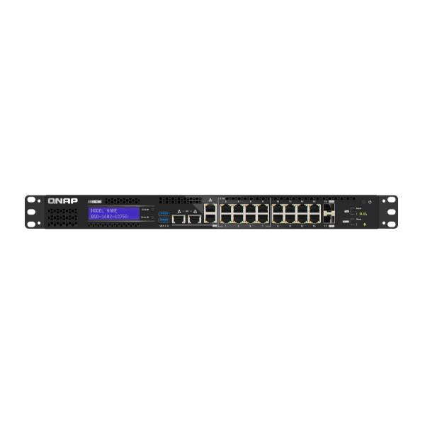 QNAP - QGD-1602-C3758: 8 2.5GbE ports, 8 1GbE ports, 2 SFP+ 10GbE., 96W toatl power comsumption, Intel Atom C3758, Equipped with QTS, 2 X 2.5" SSD/HDD, 2 x PCIe Gen 3 slots, 2 X USB3.0 - PROMO FINO A [QGD-1602-C3758-16G]