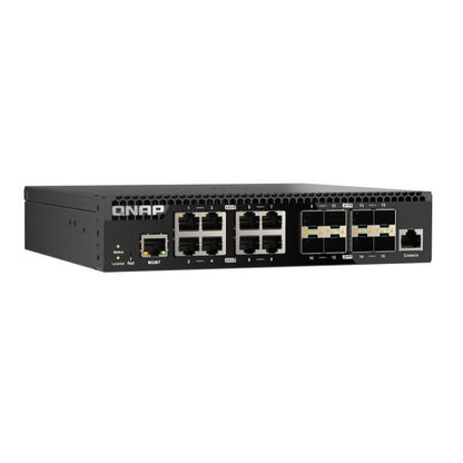 QNAP - QSW-M3216R-8S8T, Management Switch, 16 port of 10GbE port speed, 8 port SFP+, 8 port 10gbE RJ45, half-rackmount design [QSW-M3216R-8S8T]