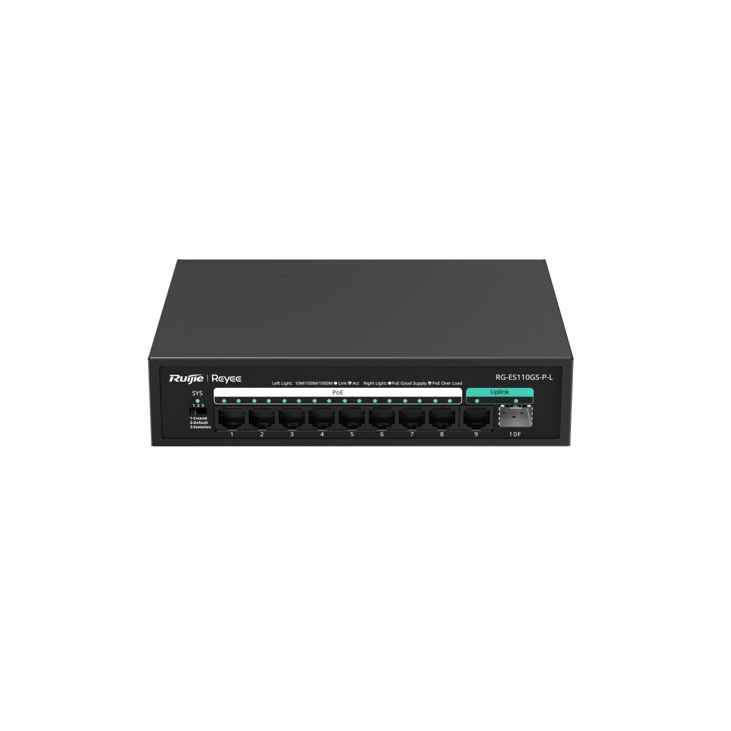 REYEE SWITCH POE NON GESTITO 10 PORTE GIGABIT 10/100/1000 MBPS [RG-ES110GS-P-L]